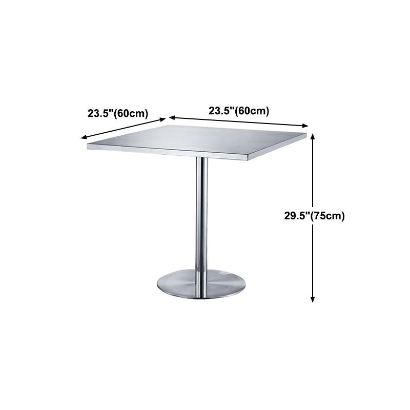 Metal Industrial Square Dining Table Stainless Steel Table for Kitchen and Dining Room