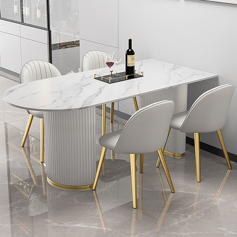 Sintered Stone Dining Table White Traditional Luxury Dining Table