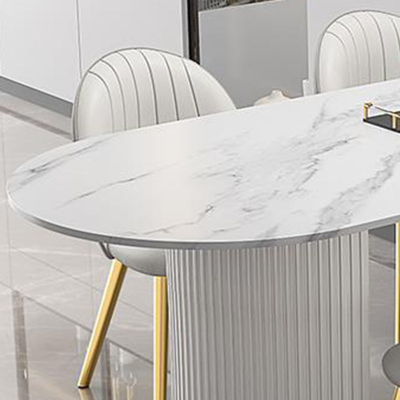 Sintered Stone Dining Table White Traditional Luxury Dining Table
