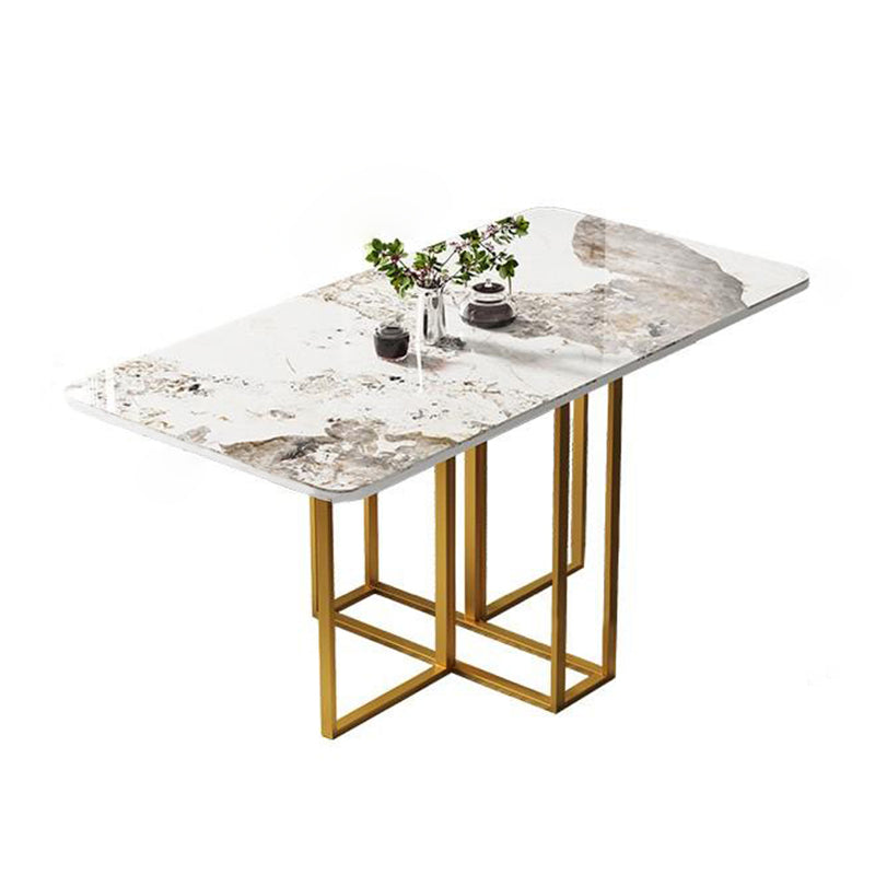 Rectangle Table Simplicity Style Stone Folding Furniture,59"L x 31.5"W x 28.7"H