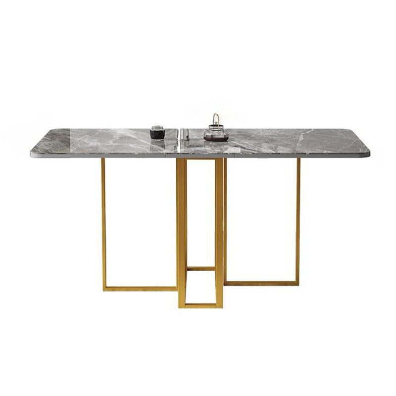 Rectangle Table Simplicity Style Stone Folding Furniture,59"L x 31.5"W x 28.7"H