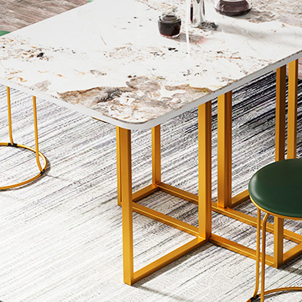 Rectangle Table Simplicity Style Stone Folding Furniture,59"L x 31.5"W x 28.7"H