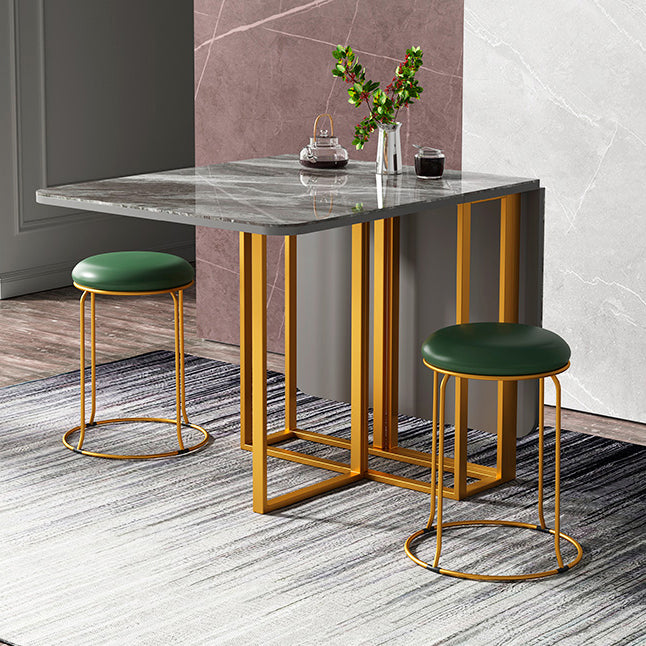 Rectangle Table Simplicity Style Stone Folding Furniture,59"L x 31.5"W x 28.7"H