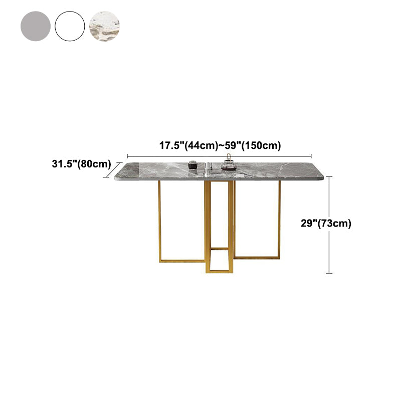 Rectangle Table Simplicity Style Stone Folding Furniture,59"L x 31.5"W x 28.7"H