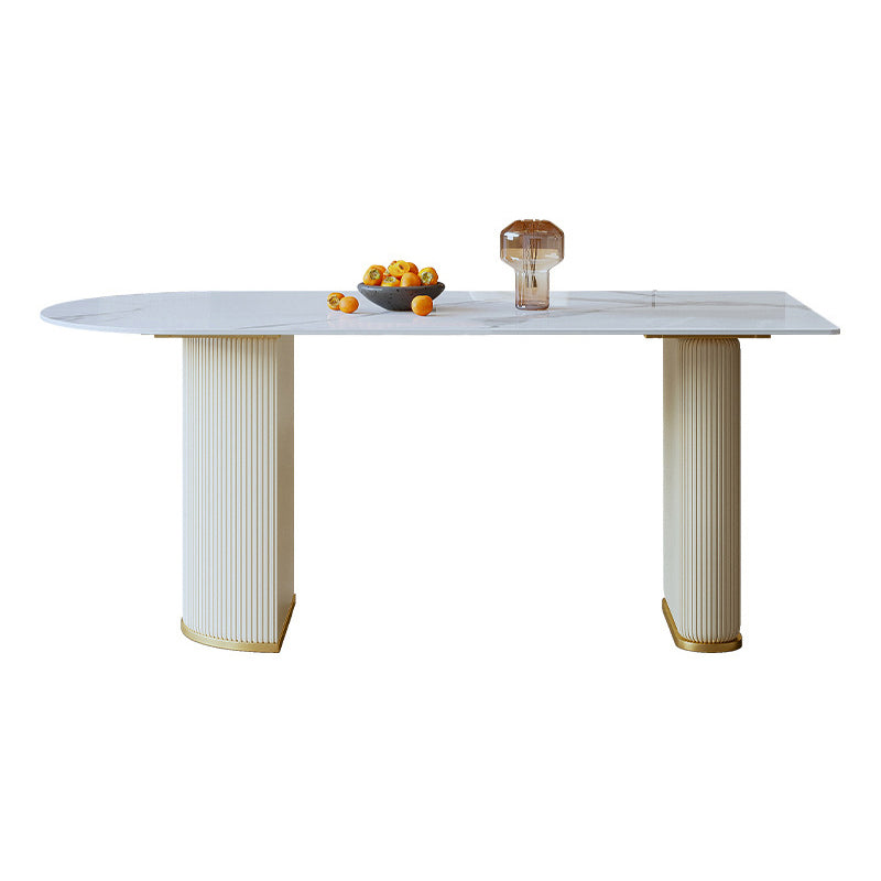 Sintered Stone White Dining Table Traditional Luxury Dining Table for Home Use