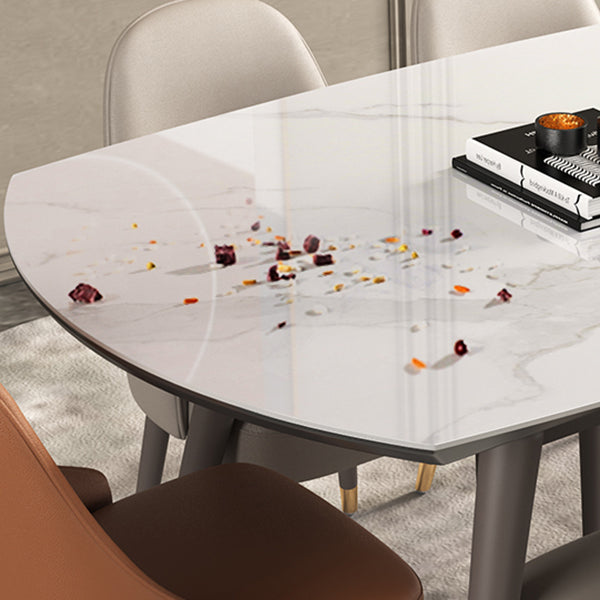 Luxury Sintered Stone Top Table Extendable Round Table with Wooden 4 Legs