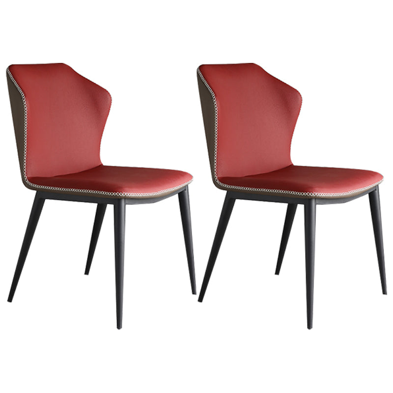 Modern Leather Home Side Chair Matte Finish Wingback Dining Chair