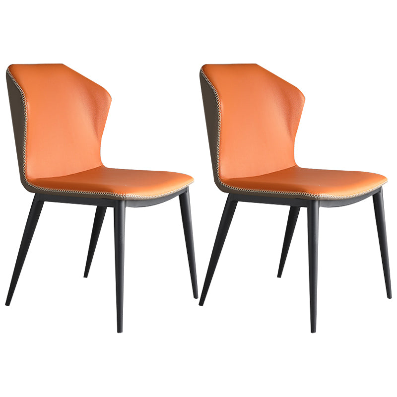 Modern Leather Home Side Chair Matte Finish Wingback Dining Chair