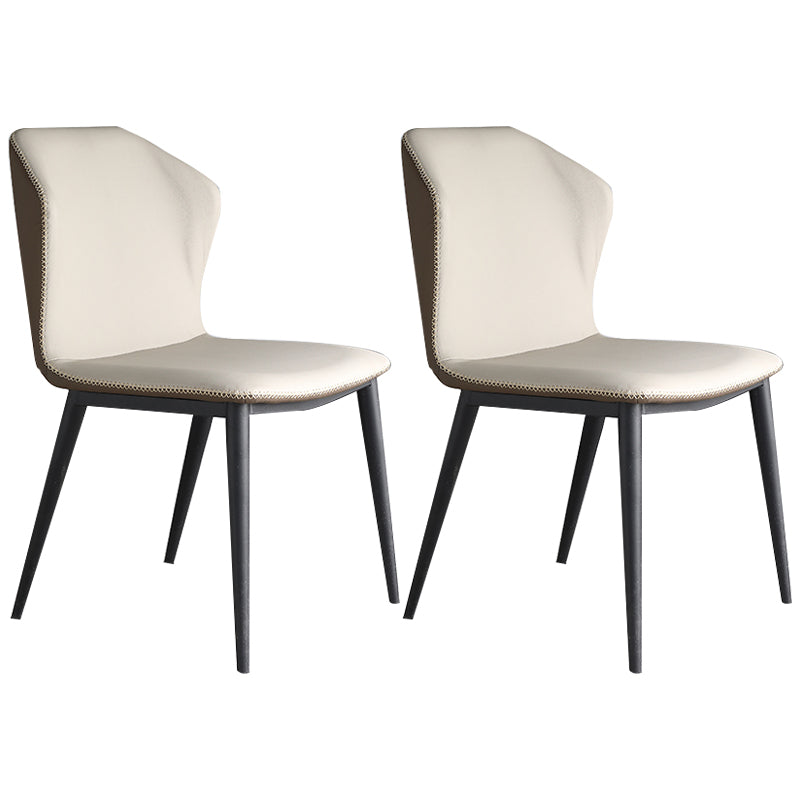 Modern Leather Home Side Chair Matte Finish Wingback Dining Chair