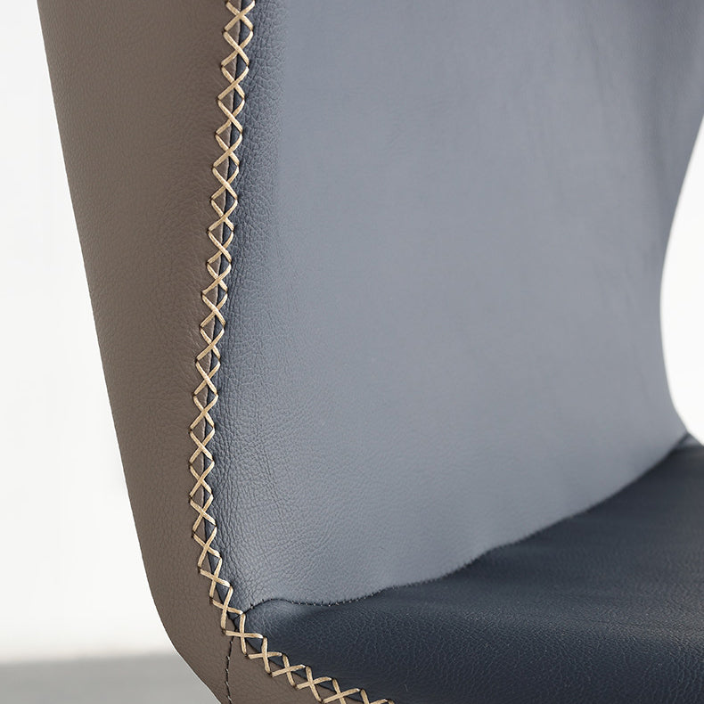 Modern Leather Home Side Chair Matte Finish Wingback Dining Chair