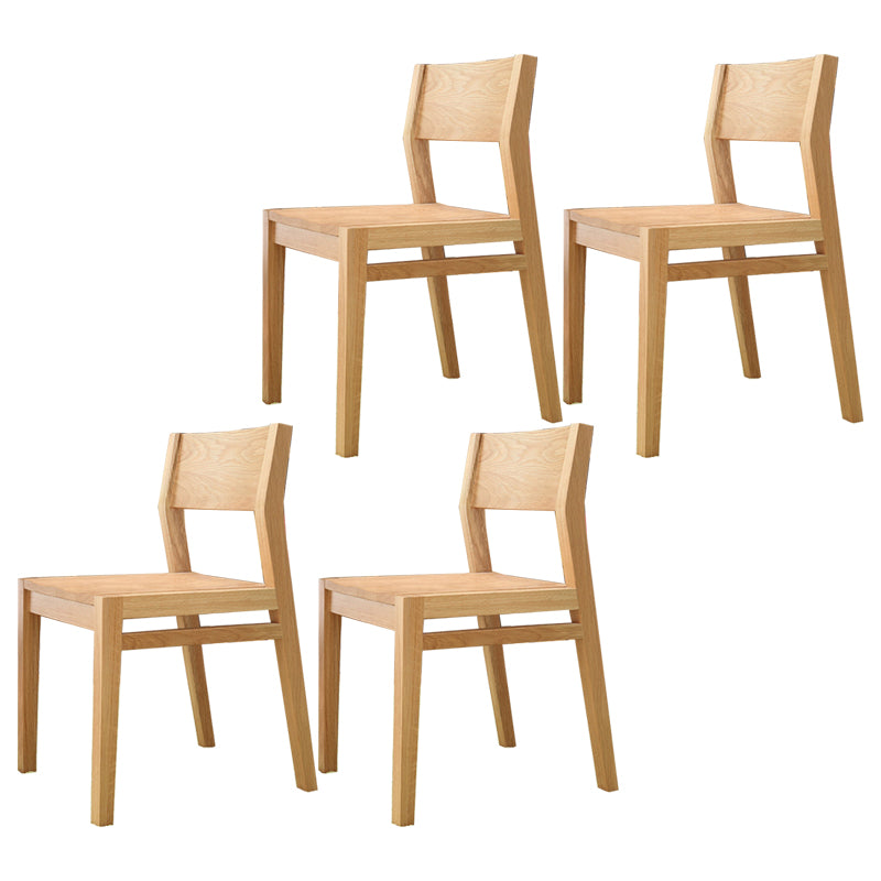 Contemporary Style Dining Chairs Open Back Dining Armless Side Chair with Wooden Legs