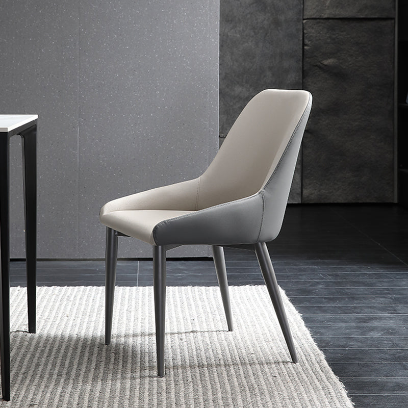 Contemporary Dining Chair Arm Side Chair for Kitchen with Metal Legs