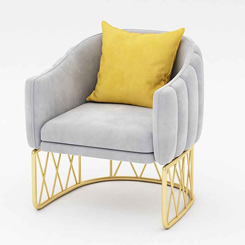 Glam Metal Dining Room Chair Upholstered Side Chair for Home Use