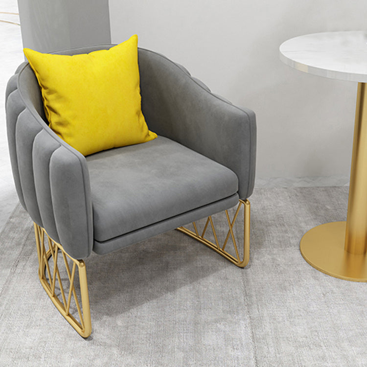 Glam Metal Dining Room Chair Upholstered Side Chair for Home Use