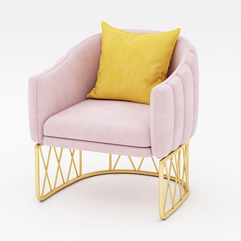 Glam Metal Dining Room Chair Upholstered Side Chair for Home Use