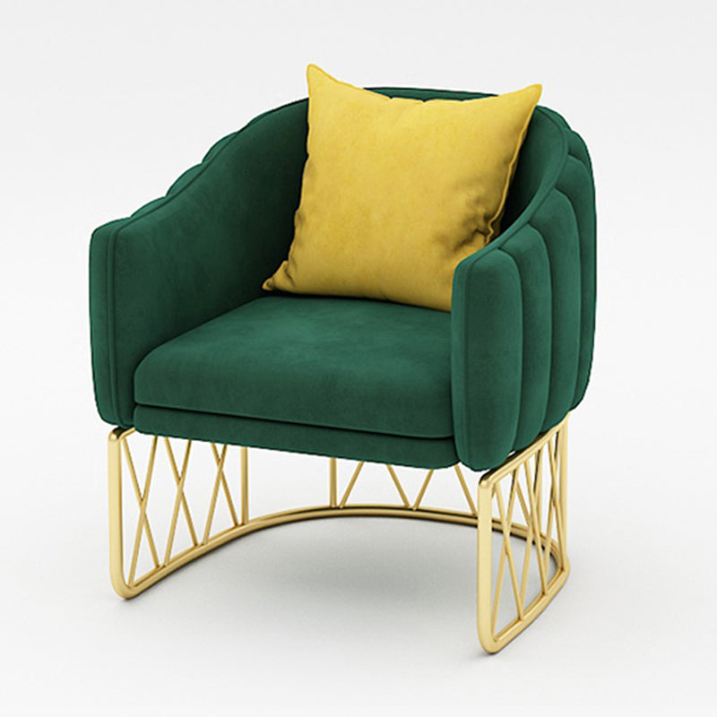 Glam Metal Dining Room Chair Upholstered Side Chair for Home Use