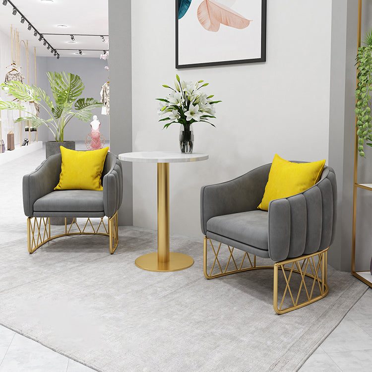 Glam Metal Dining Room Chair Upholstered Side Chair for Home Use