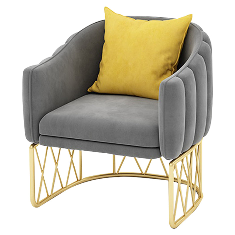 Glam Metal Dining Room Chair Upholstered Side Chair for Home Use