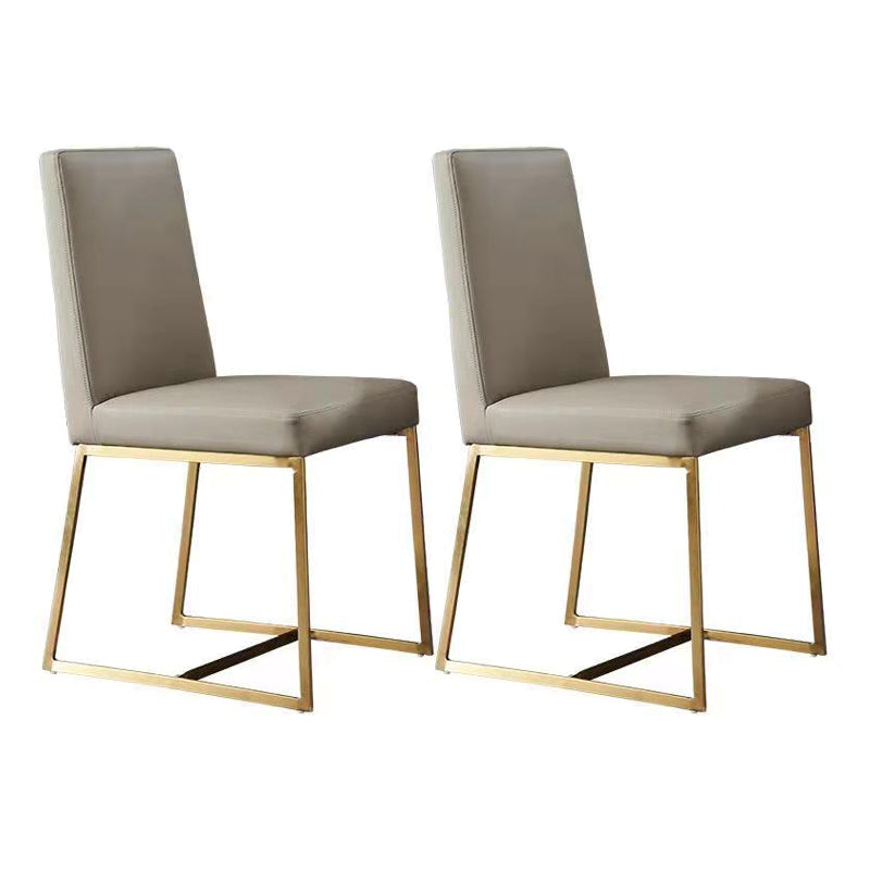 Leather Matte Finish Dining Chair Contemporary Home Solid Back Side Chair