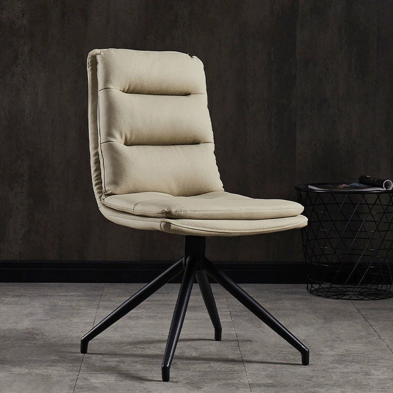 Contemporary Dining Room Side Chairs Matte Finish Leather Parsons Armless Chair