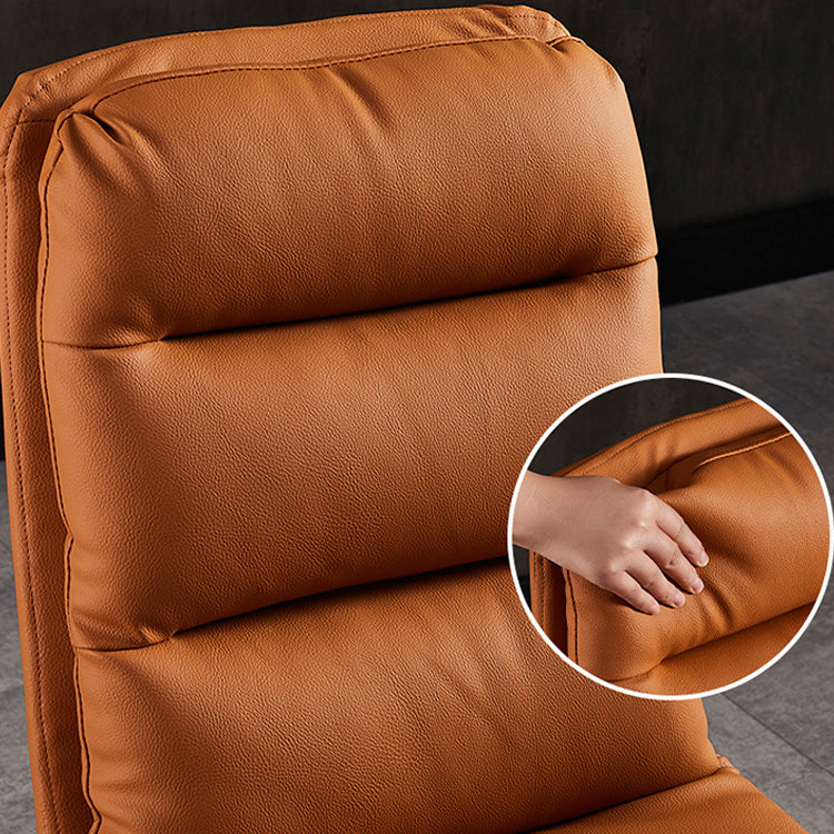 Contemporary Dining Room Side Chairs Matte Finish Leather Parsons Armless Chair