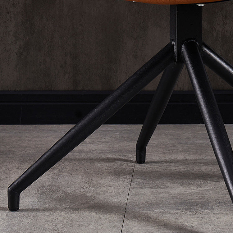 Contemporary Dining Room Side Chairs Matte Finish Leather Parsons Armless Chair