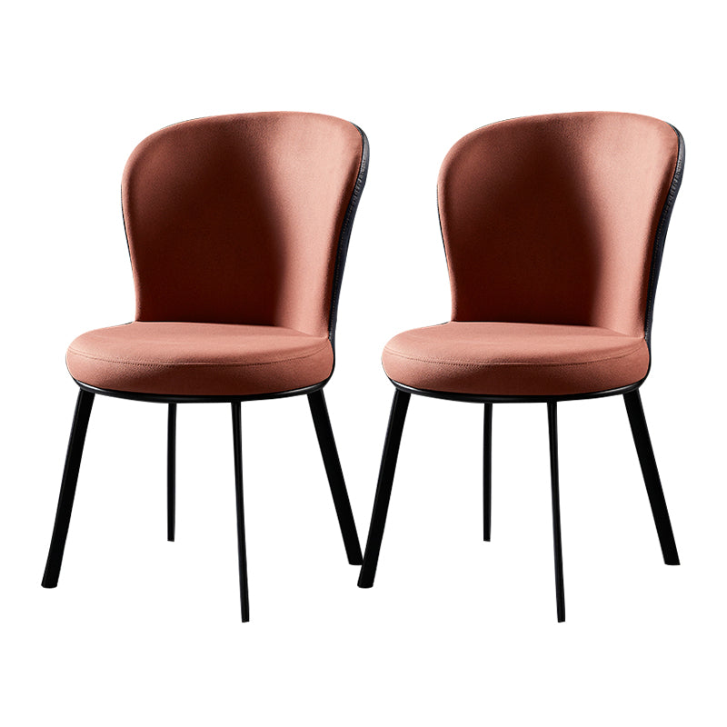 Industrial Style Upholstered Dining Chairs Solid Back Armless Dining Chair