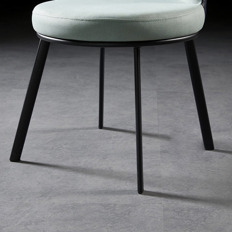 Industrial Style Upholstered Dining Chairs Solid Back Armless Dining Chair