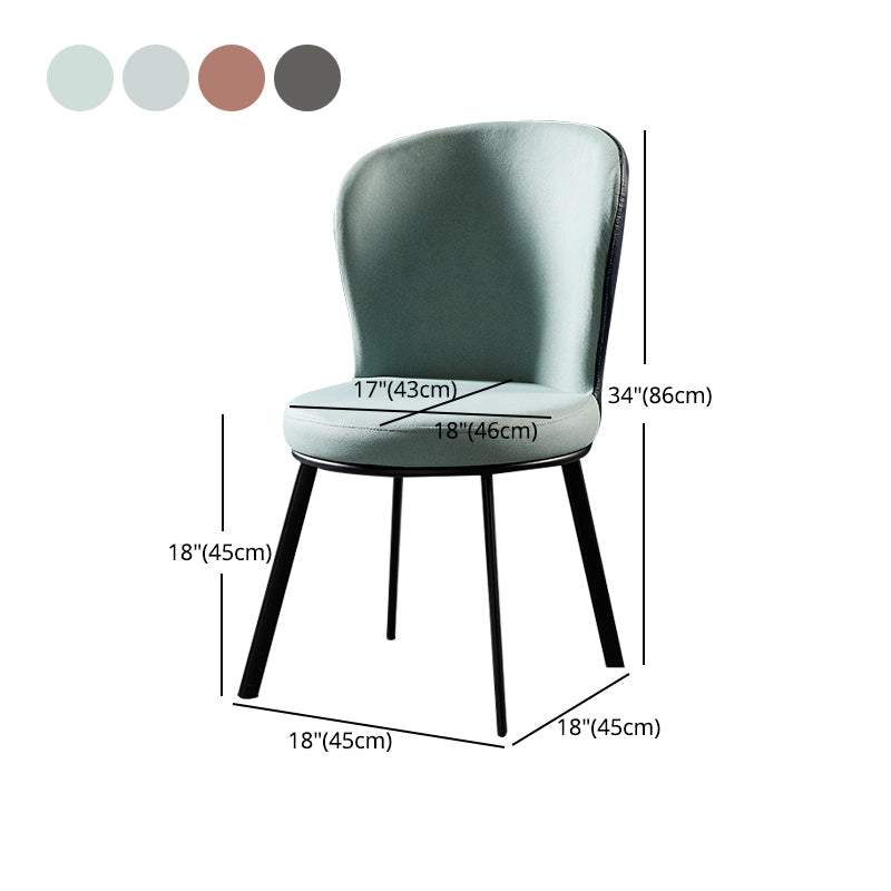 Industrial Style Upholstered Dining Chairs Solid Back Armless Dining Chair