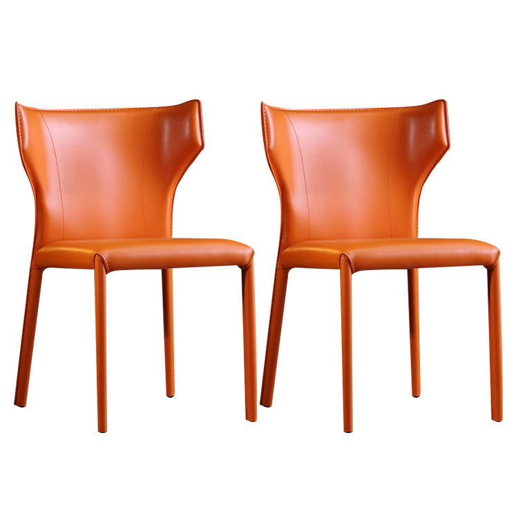 Designer Style Hotel Wingback Chair Leather Matte Finish Dining Chair