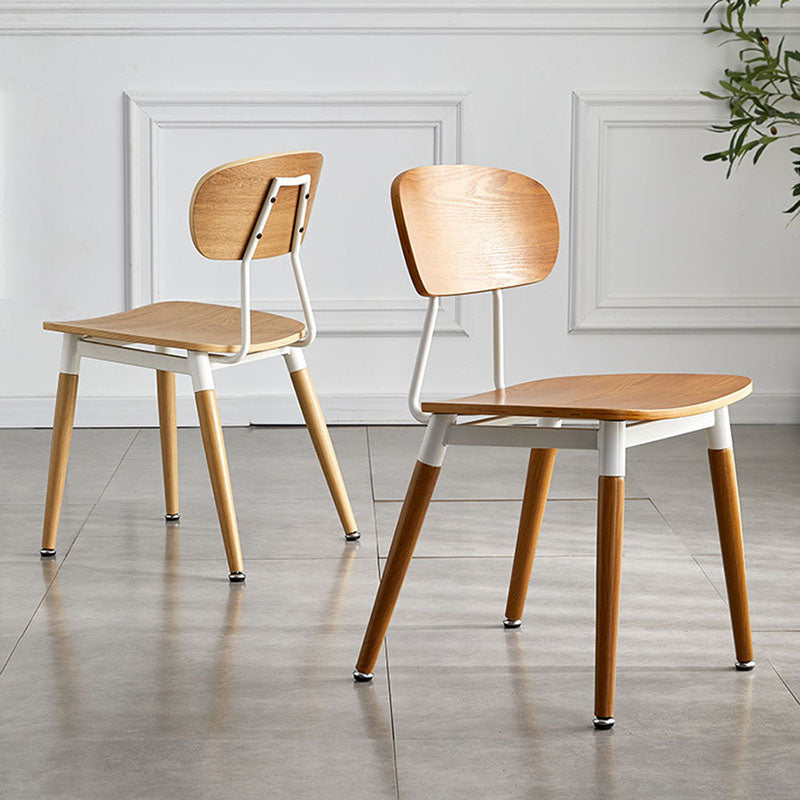 Scandinavian Open Back Dining Chairs Armless Wood Side Chairs