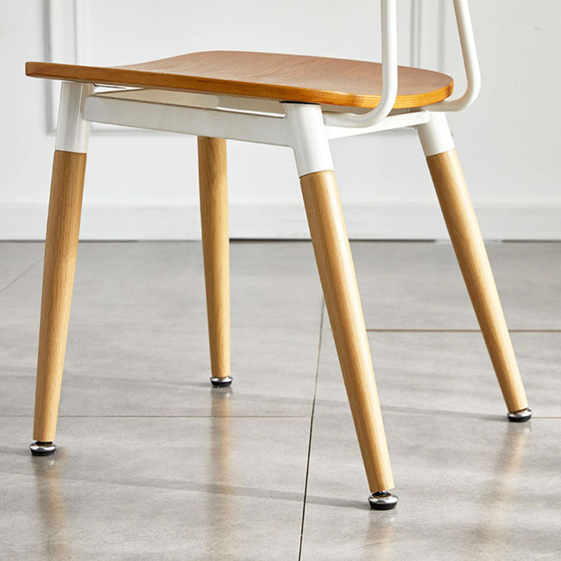 Scandinavian Open Back Dining Chairs Armless Wood Side Chairs