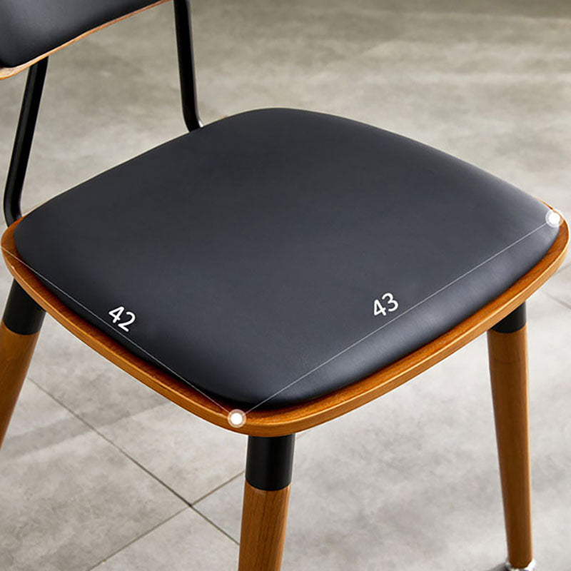 Scandinavian Open Back Dining Chairs Armless Wood Side Chairs