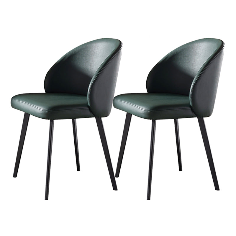 Contemporary Home Parsons Side Chair Leather Matte Finish Dining Chair