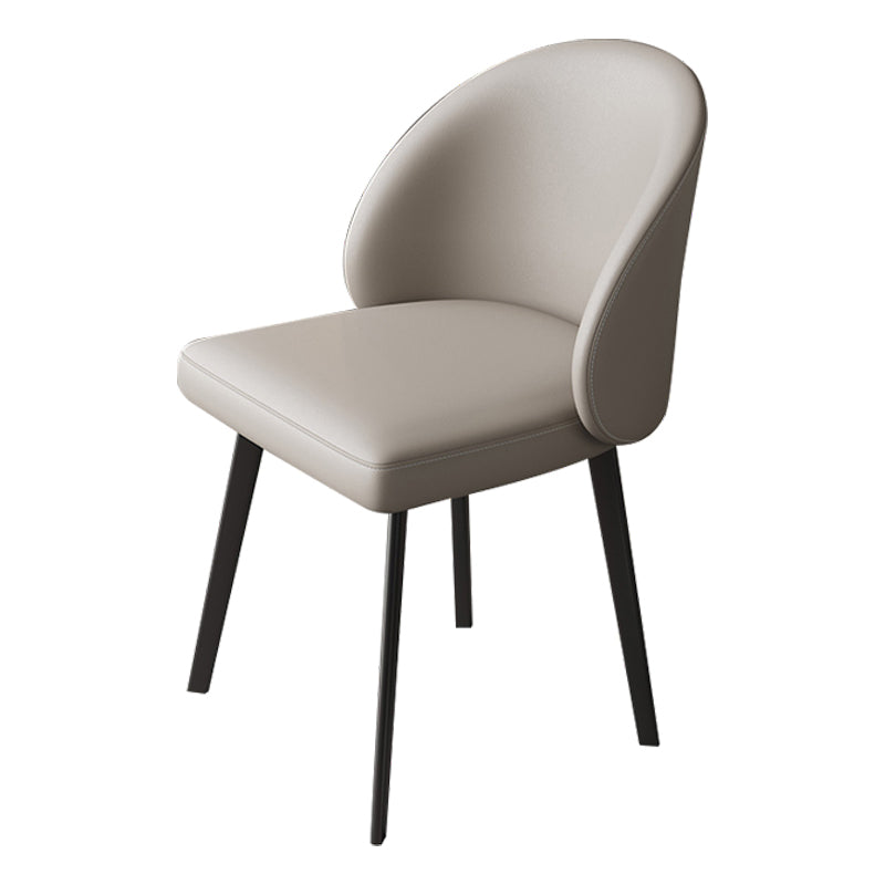 Contemporary Home Parsons Side Chair Leather Matte Finish Dining Chair