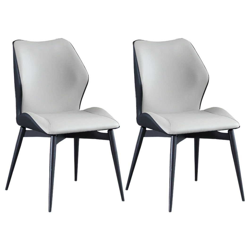 Modern Coffee Shop Wingback Chair Leather Matte Finish Dining Chair