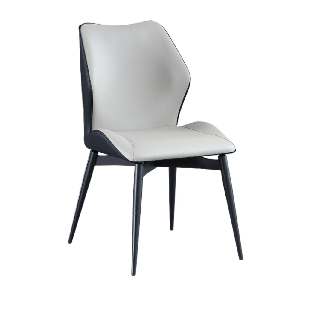 Modern Coffee Shop Wingback Chair Leather Matte Finish Dining Chair