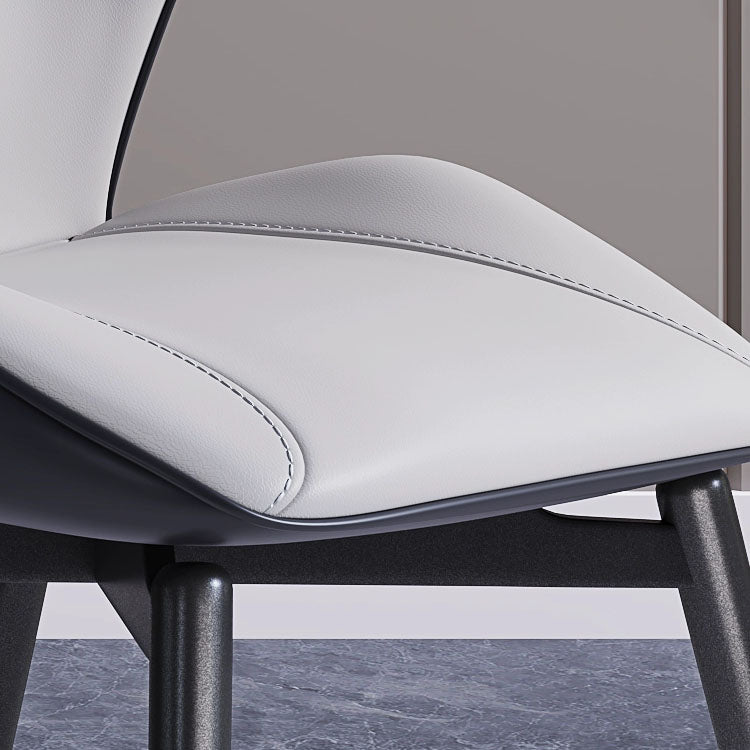 Modern Coffee Shop Wingback Chair Leather Matte Finish Dining Chair