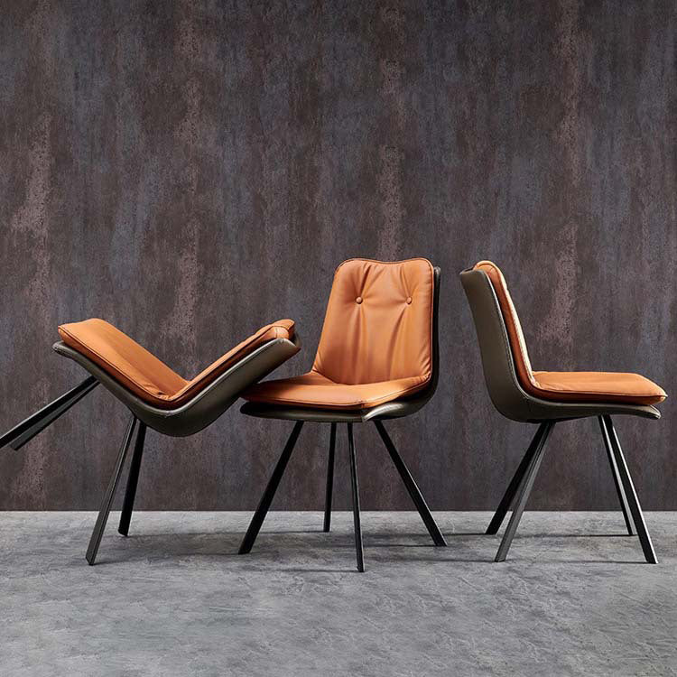 Industrial Metal Kitchen Dining Chair Solid Back Dining Chair