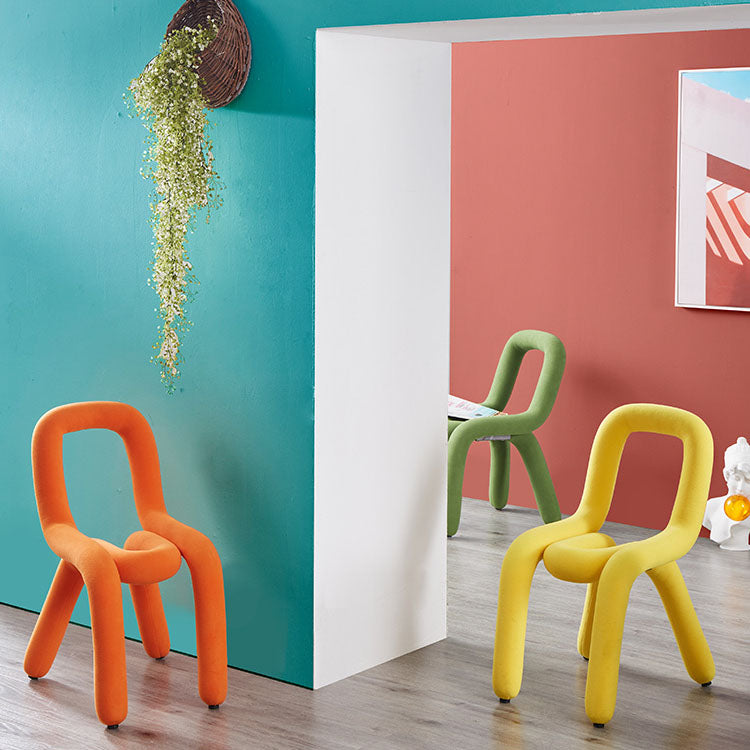 Modern Velvet Dining Room Chair Armless Metal Side Chair for Home Use