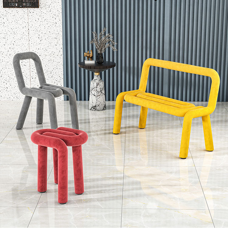 Modern Velvet Dining Room Chair Armless Metal Side Chair for Home Use