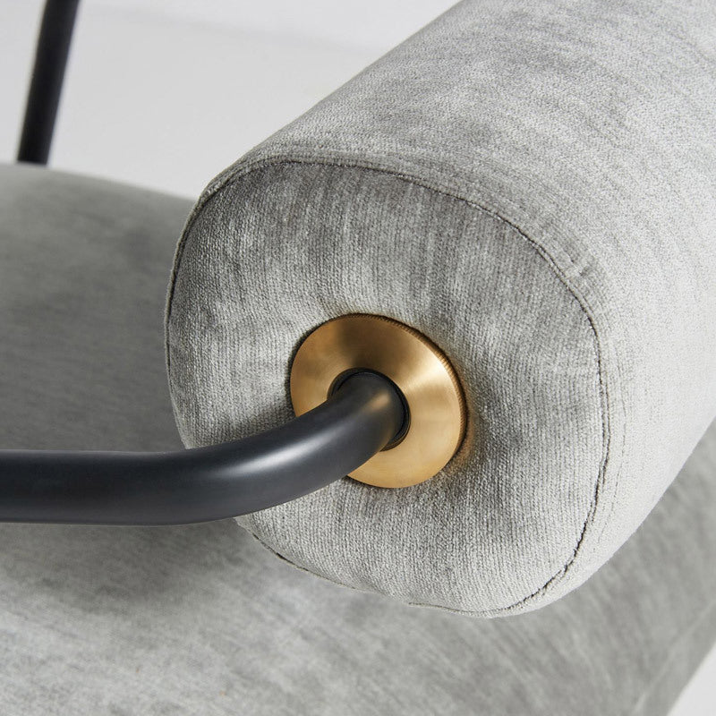 Open Back Arm Chair Industrial Style Metal Kitchen Dining Chair