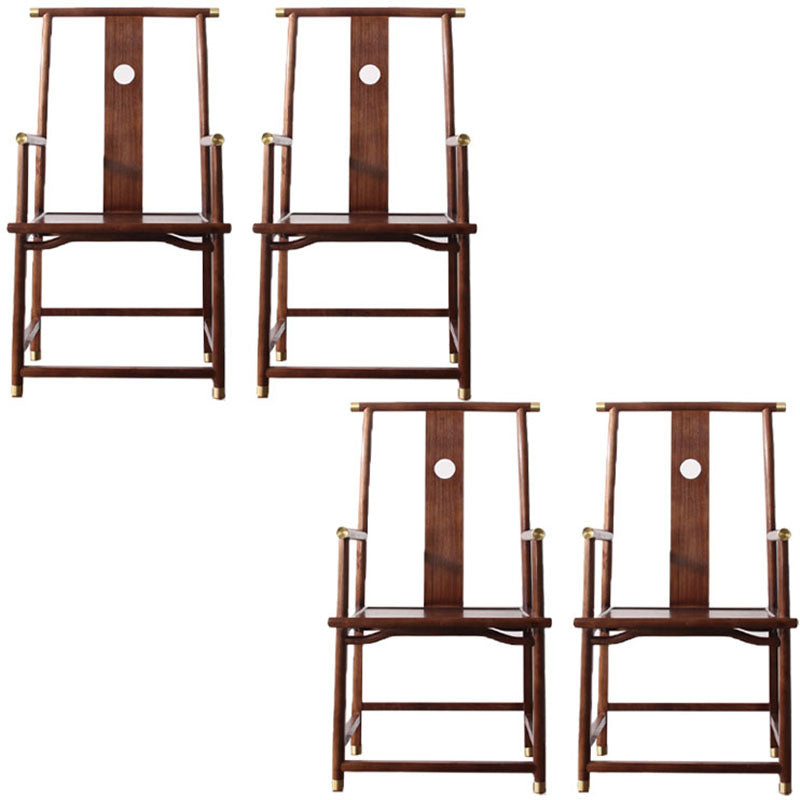 Traditional Dining Slat Back Chair Dining Arm Side Chairs with Wooden Legs