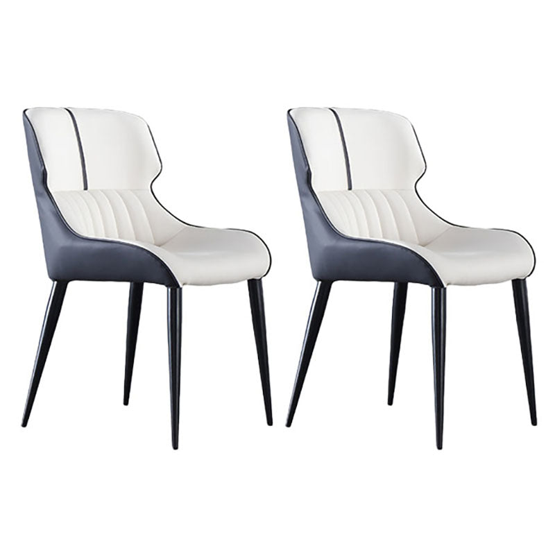 Industrial Wingback Parsons Side Chairs Leather Dining Side Chair