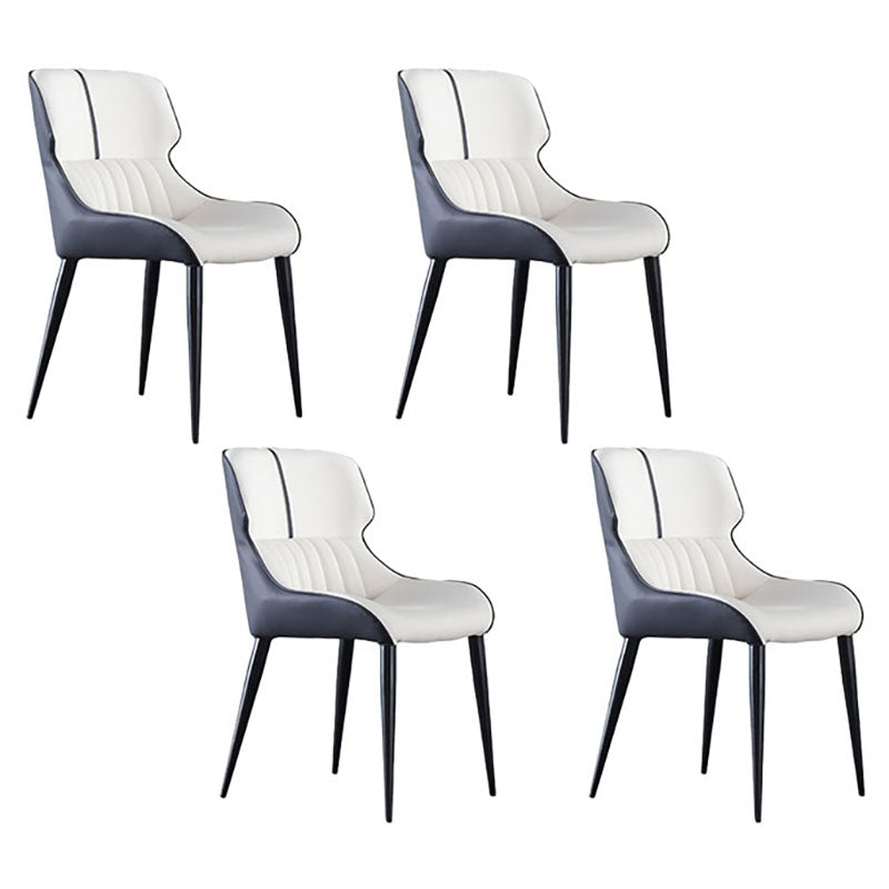 Industrial Wingback Parsons Side Chairs Leather Dining Side Chair