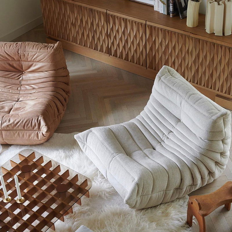 Mid-Century Modern Armless Accent Chair Microfiber Accent Room Chair for Living Room