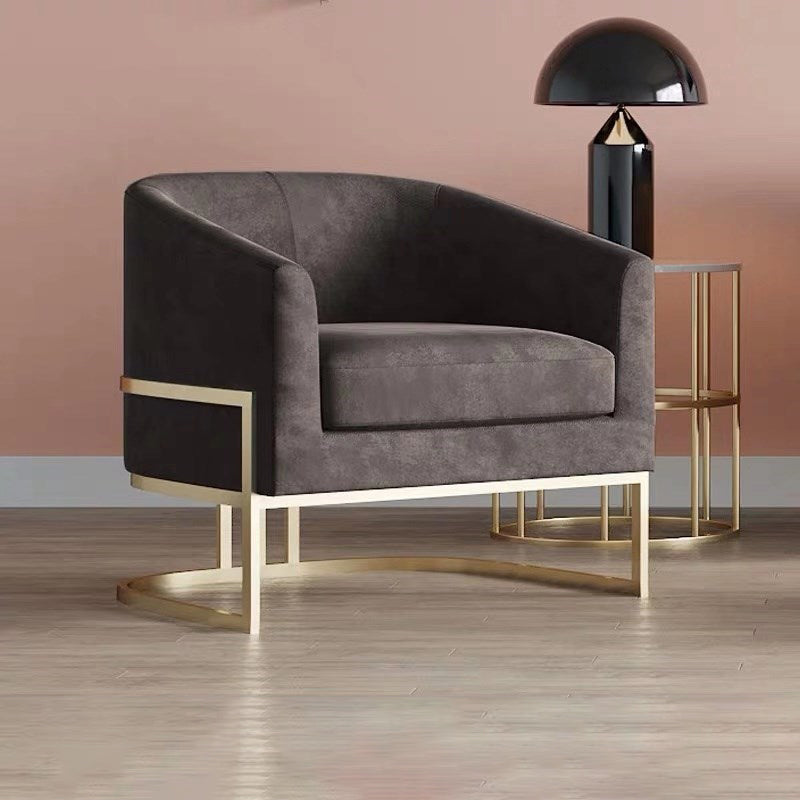 Contemporary 28" Wide Fixed Back Sloped Arms Sponge Barrel Chair