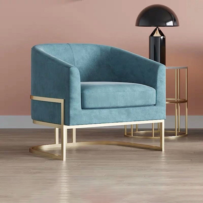 Contemporary 28" Wide Fixed Back Sloped Arms Sponge Barrel Chair