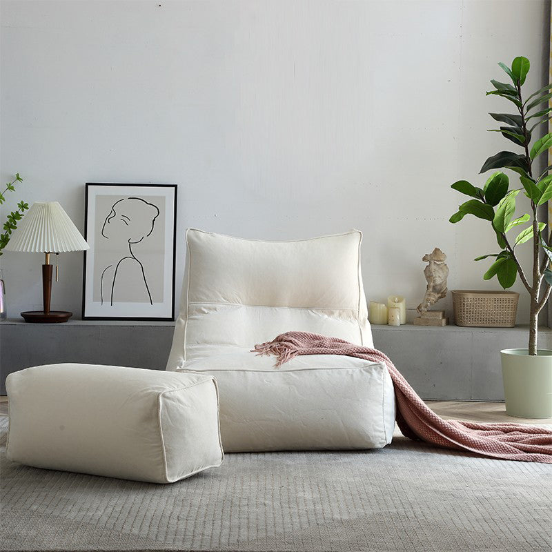 Nordic Style Living Room Fabric Armless with Ottoman Lounge Accent Chair