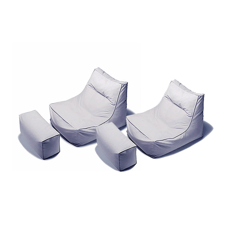 Nordic Style Living Room Fabric Armless with Ottoman Lounge Accent Chair